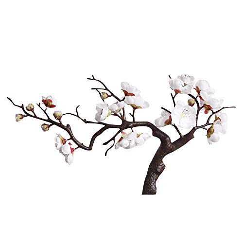 Alisy Plum Blossom Artificial Flowers, Silk Fake Flowers Floral for Home Bridal Wedding Bouquet Party Decor