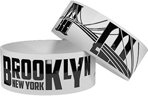 Geo Bands 2 Brooklyn NY Wristbands with Bonus Storage Cases • Silicone Rubber Wristbands/Baller Bands (1 inch Wide)