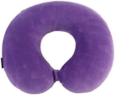 Don Eastern Memory Foam Travel Pillow - Neck Support on Airplane, Train, Bus, Car, Vacation, Machine Washable (Purple)
