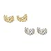 HONBAY 4PCS Flower Hollow Ear Cuff Wrap Clip Non-Piercing Alloy Fashionable Fake Earrings for Women and Girls,Golden and Silver