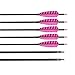 Huntingdoor 32-inch Carbon Arrows with 4-inch Feather Fletching Replaceable Points Hunting Arrows Targeting Arrows Spine 400 for Recurve Bow Longbow Hunting Bow(Pack of 6) (Pink)