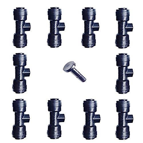 GAZI 1/4" Slip-Lok Misting Nozzle Tees W/Plug for Patio Cooling System 10/24 UNC