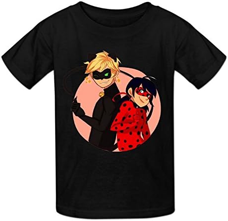 Lianfa Boys Girls Miraculous Ladybug Cat Noir Cotton Graphic T-Shirts