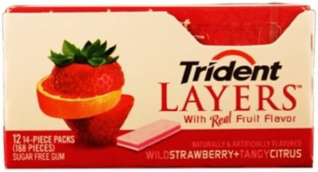 Trident Layers Gum Wild Strawberry/Tangy Citrus 12/14 Pcs