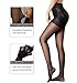 HONENNA Semi Opaque Tights Shaping Control Top Push Up Semi Sheer Pantyhose (Black, Medium)