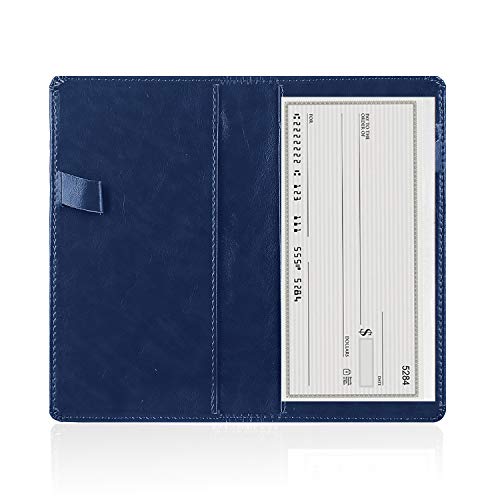 Leather Checkbook Cover Holder with Free Divider-Right and Left Handed Design Checkbook Cover Case for Men&Women
