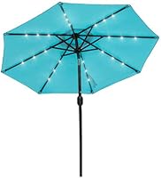 Amazon Com Sundale Outdoor 7 Ft Solar Powered 24 Led Lighted Patio Umbrella Table Market Umbrella With Crank And Push Button Tilt For Garden Deck Backyard Pool 8 Steel Ribs Polyester Canopy