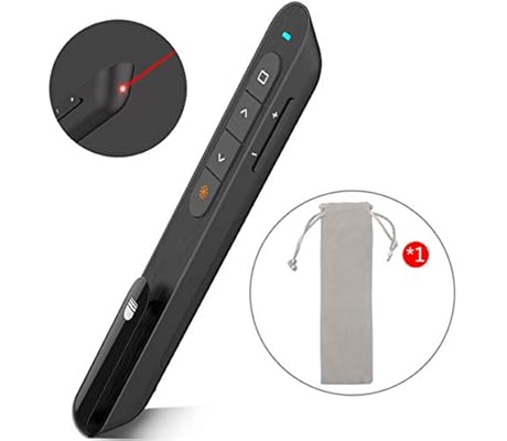 Wireless Presenter, Doosl Wireless Presenter, RF 2.4GHz Powerpoint Clicker Presentation Remote Control Pen. (Black)