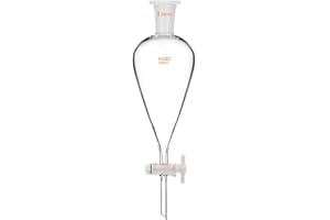 XCD Borosilicate Glass Heavy-Wall Conical Lab Separatory Funnel with 24/40 Joints and PTFE Stopcock, 500 ml
