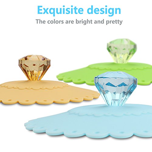 Food Grade Silicone Cup Lids, IPHOX Creative Diamond Mug Cover [Set of 6] Anti-dust, Airtight Seal, Silicone Drink Cup Lids, Hot Cup Lids (Lace) - Thumbnail 5