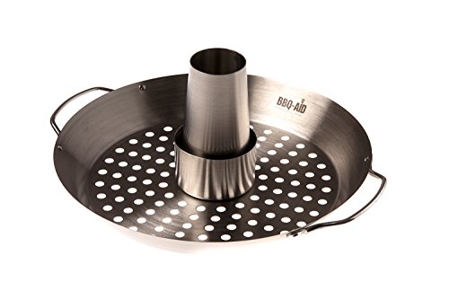 BBQ-Aid Beer Can Chicken Roaster & Cooker - Easy To Use, Great Taste - with Vertical Holder Rack and Vegetable Wok/Grill Basket, Stainless Steel Construction - Thumbnail 6