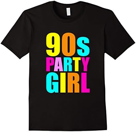 Men's 90s Party Girl T Shirt Retro Throwback 1990s Tee Large Black