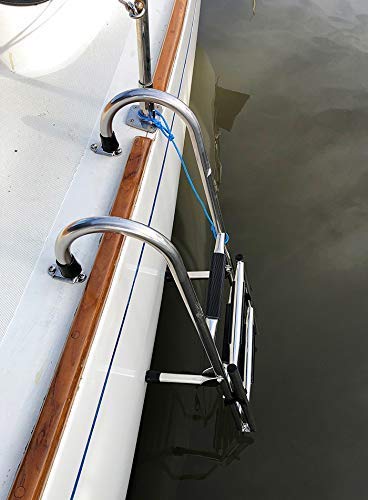 White Water B00365 Stainless Steel Gunwale-Mounted Removable Ladder 4-Step