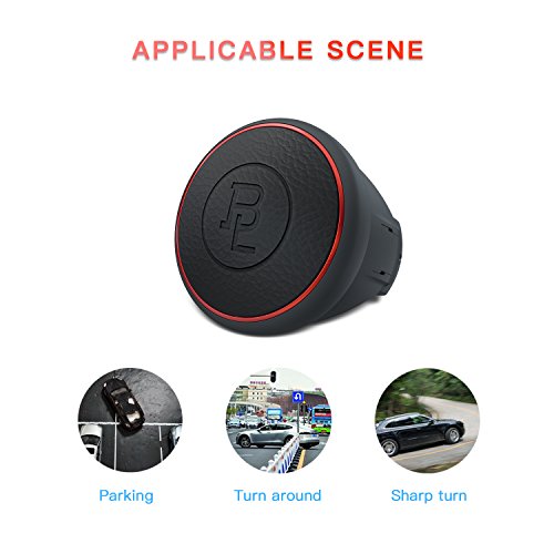 TOENNESEN Steering Wheel Spinner Leather Silicone Car Booster Flat Compact Safe Power Handle for all Car Vehicle Red For beginners and ladies - Thumbnail 6