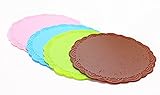 Nument(TM) Soft Odorless Silicone Insulation Cup Pads Drinking Mat Set of 4