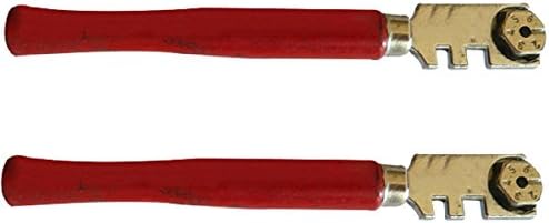 PESdiy 2-Packs Professional Pencil Hand Oil Feed Carbide Diamond Tip Mosaic Tile Mirror Thick Glass Cutter Scoring Cutting Tools Knife Scorer Running Grozer Pliers Stained Glass Bottle Cutter