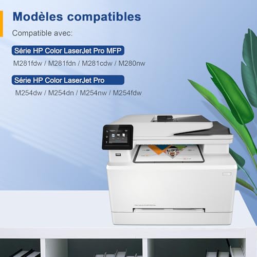 Palmtree 203X Cartouche de Toner Compatible pour HP 203X 203A CF540X Toner pour Color Laserjet Pro MFP M281fdw M254dw M281fdn M280nw M254nw M254dn M281 M254 Noir Cyan Magenta Jaune, 4-Pack