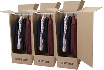 Wellpack Europe 4 X Wardrobe Carton Boxes With Hanging Rails
