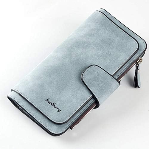 fggfgjg Baellerry Women Long Wallet Card Holder with Zipper & Hasp Leather Purse N2351(light blue)