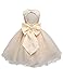 21KIDS Baby Girls Tulle Lace Flower Bridesmaid Gown Backless Dress with Bow for Party Wedding