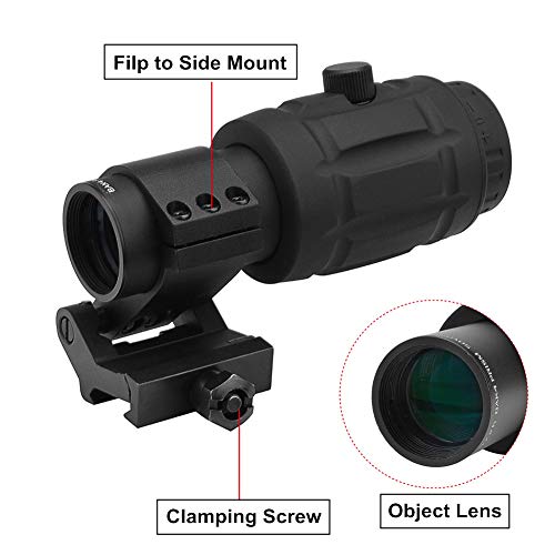Beileshi Rifle Scope Tactical Optics 4X Magnifier with Quick Flip to Side FTS Mount 42mm Center Height for Red Dot Reflex Sight and AIMPOINT Sights