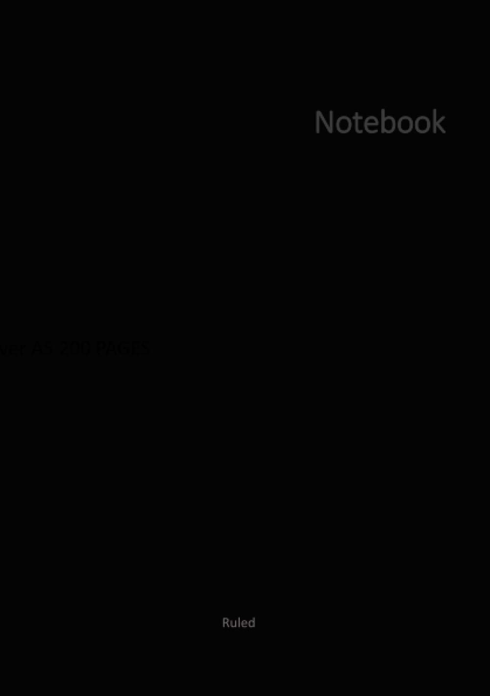 Notebook Ruled Paper Black Cover A5 200 PAGES