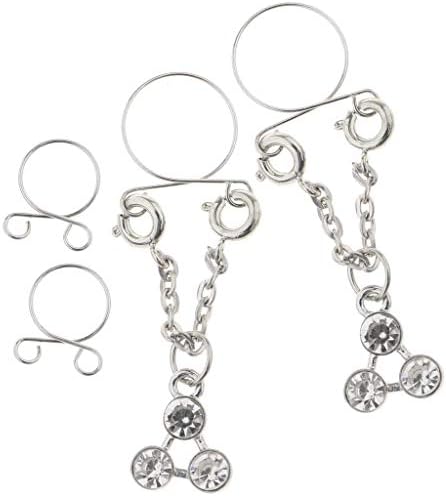 Crystal Adjustable Non Pierced Cilp on Dangle Fake Nipple Ring Body Piercing Best For gift Accessory Trendy Unique Creative Women Beautiful Cute Nice Stylish