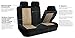 FH-FB071115 Complete Set Travel Master Seat Covers Airbag Ready & Rear Split with Steering Wheel Cover, Seat Belt Pads Beige- Fit Most Car, Truck, Suv, or Van