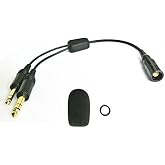 UFQ L-GA Adapt B X20 Lemo 6 pin Connector Aviation Headset to General Aviation GA Twin Plugs Adapter Free with Super high Density Sponge with O Ring Suit for B X20 Better Than Original Sponge