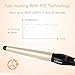 HISOON Hair Curling Wand,1.25 Inch Curling Iron Dual Voltage Hair Curler with Ceramic Barrel and Adjustable Temperature for All Hair Types, Travel Hair Wand with Glove and Curl Clips,Gold
