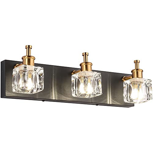 PRESDE Modern Black Bathroom Vanity Light Fixtures Over Mirror LED