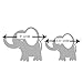 Elephant Wall Decals, Room Decorations, Light Grey, 5-pack, 2 sizes