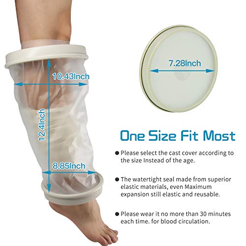 Knee Cast Wound Covers for Shower, Waterproof Reusable Bandage&Cast Protector Knee Surgery, Bath