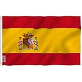 Anley Fly Breeze 3x5 Foot Spain Flag - Vivid Color and UV Fade Resistant - Canvas Header and Double Stitched - Spainish National Flags Polyester with Brass Grommets 3 X 5 Ft