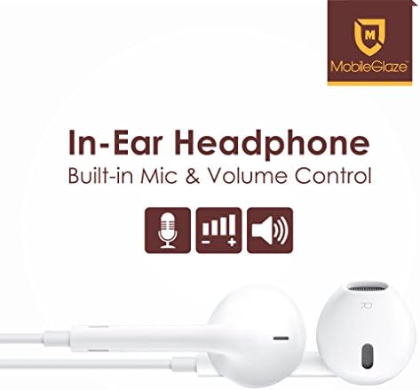 MobileGlaze Stereo Earphone With 3.5mm Jack Compatible With Android / iPhone - White