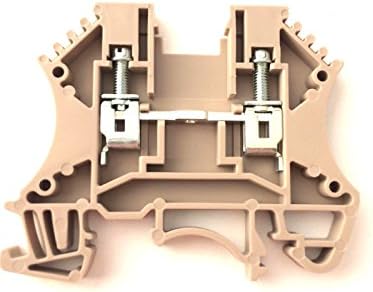 Dinkle DK2.5 DIN Rail Terminal Block Screw Type UL 600V 25A 12-22AWG, Pack of 100 Beige Color