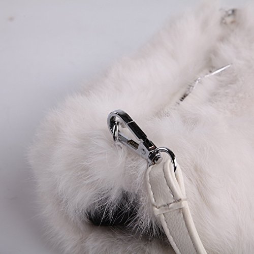URSFUR Women Warm Hand Muff Genuine Rabbit Fur Bag Purse Winter Hand Warmer