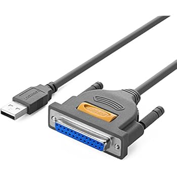 UGREEN USB to DB25 Parallel Printer Cable Adapter Male to Female Connector IEEE 1284 Converter for Laptop Desktop PC Supports Windows, Mac OS, Linux, 6ft