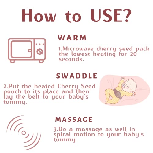 Baby Colic and Gas Relief for Newborns 100 Cherry Seed Heated Tummy