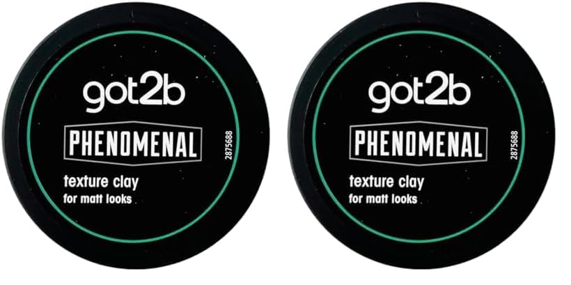 Schwarzkopf got2b PhenoMENal Texture Hair Styling Clay, Vegan, Strong Hold, Matt Finish, No Stickiness, 100ml (Pack of 2)