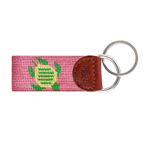 Smathers & Branson Pink Turtle Needlepoint Key Fob