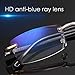 LUFF Premium Computer Reading Glasses Blue Light Blocking Diamond Cut Edge Design Spectacle Readers for Men(+2.0)