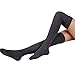 Ordenado 2 Pairs Women's Over knee Leg Warmer Thigh High Cotton Winter Socks( Black&dark Grey)One Size