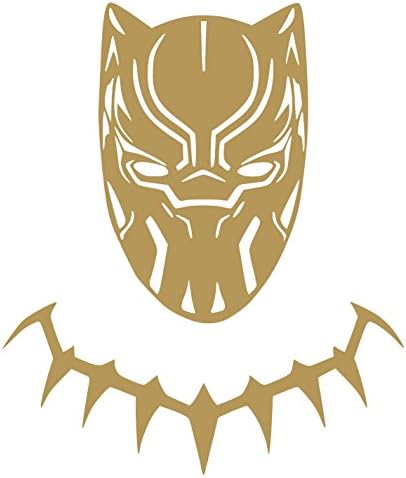Black Panther New Movie Vinyl Sticker Decals for Car Bumper Window MacBook pro Laptop iPad iPhone (4" x 3.4", Gold)