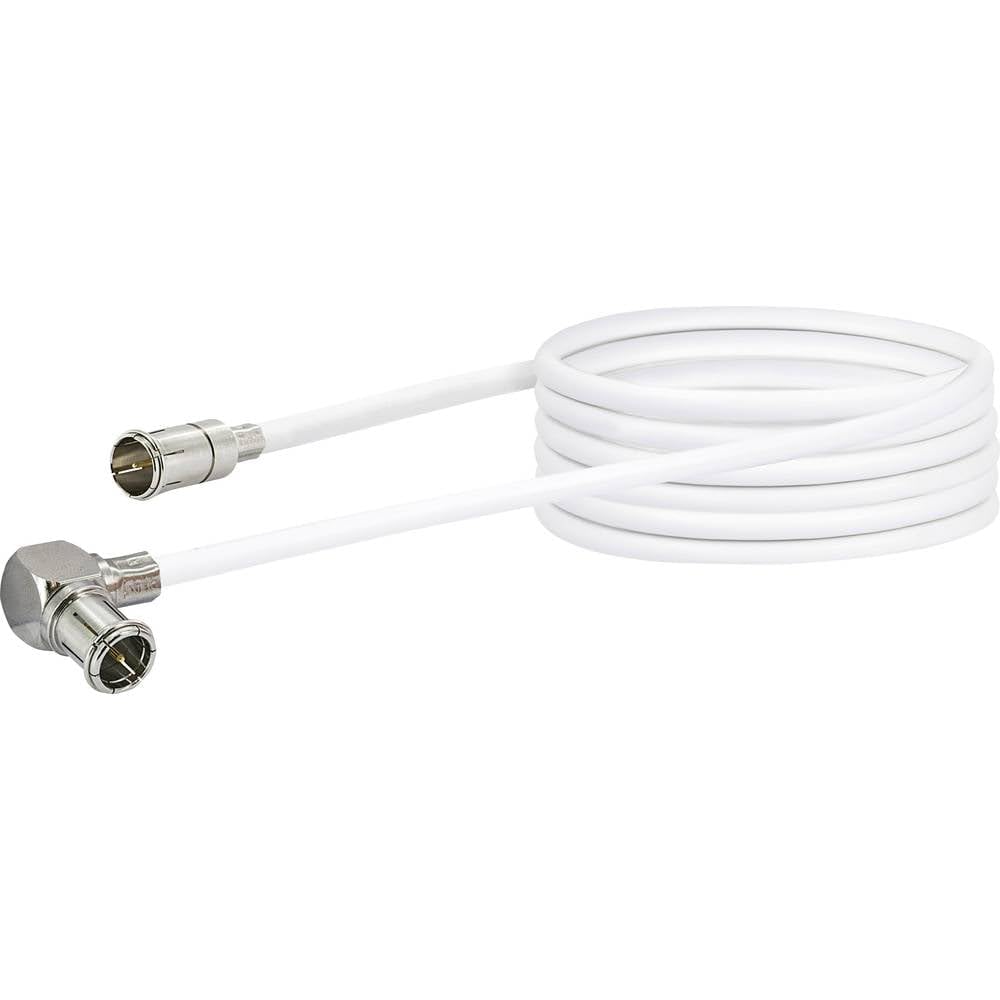 Schwaiger Antenna Connection Cable [1x F-Quick Plug - 1x Mini DAT Plug] 3.00m 90 dB White