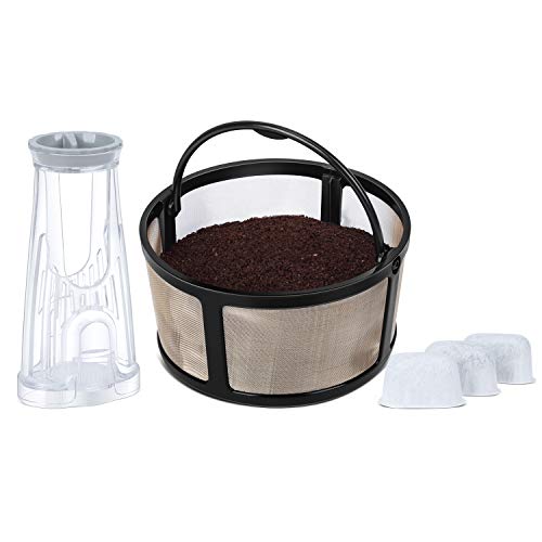 Reusable Mesh Ground Coffee Filter and Small Filter Holder with 3 Water
