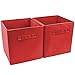 Sorbus Foldable Storage Cube Basket Bin (2 Pack, Red)