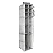 iDesign Aldo Fabric Hanging Closet Storage Organizer, for Shoes, Boots, Handbags, Clutches - 16 Compartments, Gray 53 x 11.75 x 11.75 inches