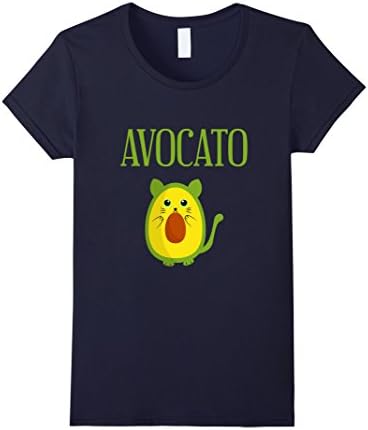 Womens Avocato Shirt Cute Cat Avocado Gift for Vegan Avogato Medium Navy