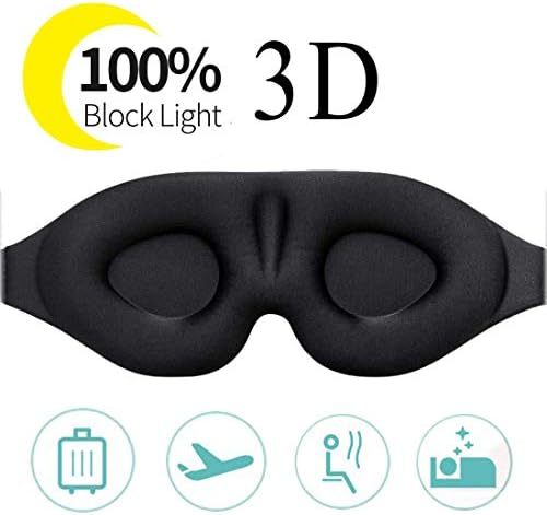 Sleep Mask for Men Women - AUMELO 3D Contoured Cup Sleeping Masks - Concave Molded Night Sleep Eye Mask, Block Out Light, Soft Comfort Eye Shade Cover for Yoga Meditation